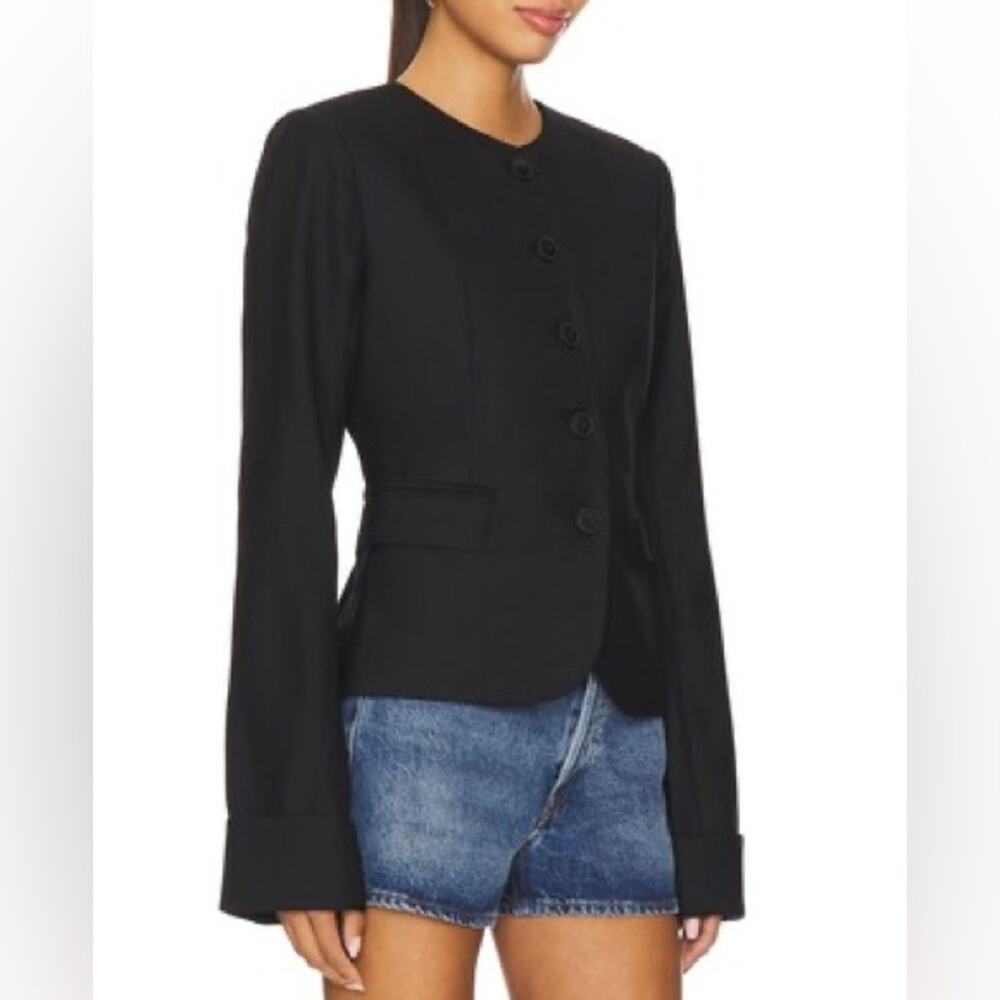 EAVES Tala Blazer in Black Wool Cuffed Classic Structured XL Jacket $395 - Picture 2 of 4